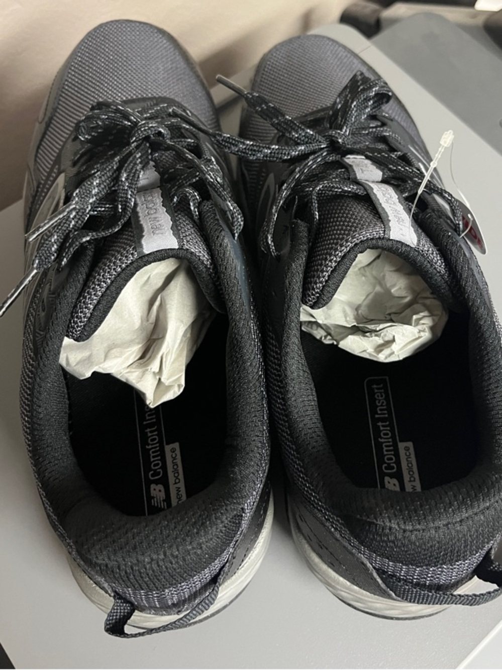 New Balance Men's Black and Gray Trail Sneakers - Picture 2 of 4
